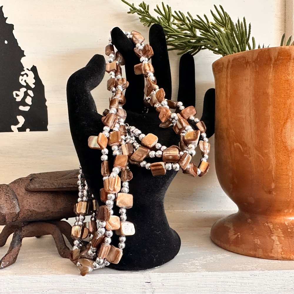 Elegant Brown Beaded Necklace